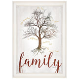 Family Tree 1 White Framed Print Wall Art