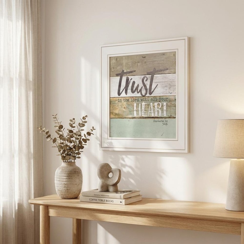 Trust in the Lord 1 White Framed Print Wall Art