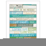 Live in the Present 5 White Framed Print Wall Art