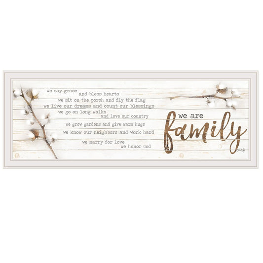 We are Family White Framed Print Wall Art