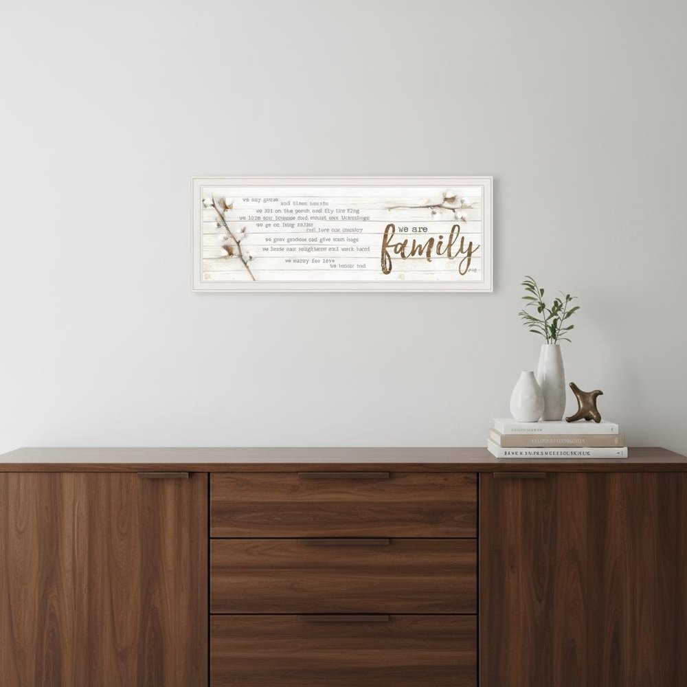 We are Family White Framed Print Wall Art