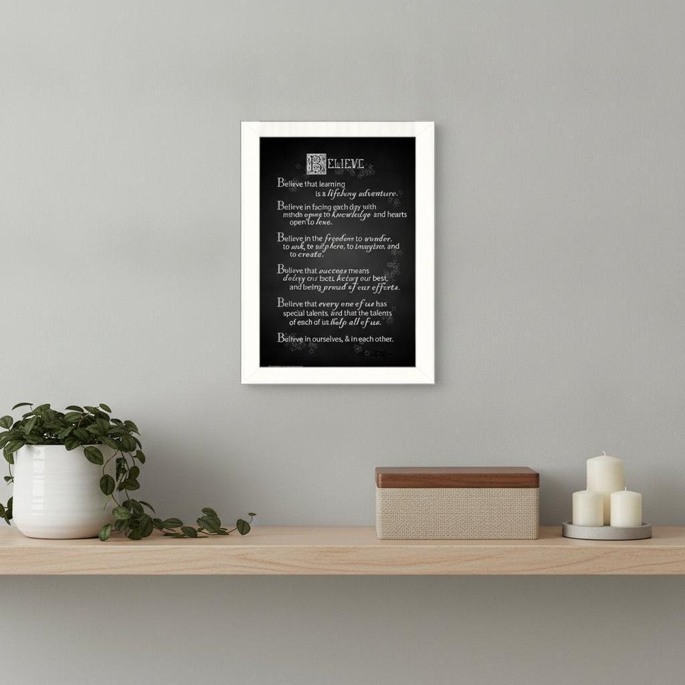 Believe 1 White Framed Print Wall Art