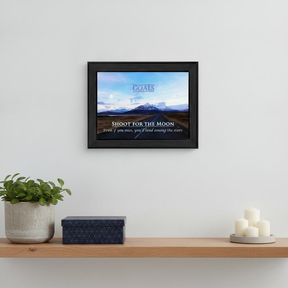Goals 1 Black Framed Print Wall Art