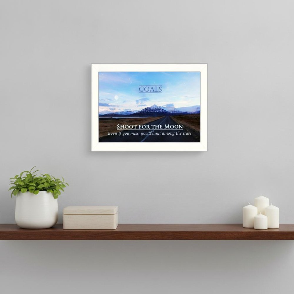Goals 2 White Framed Print Wall Art