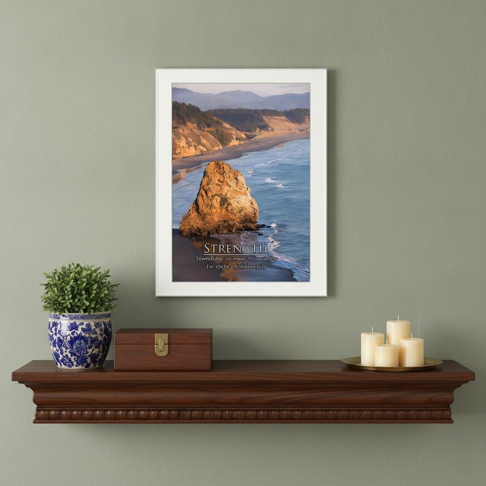 Strength 2 White Framed Print Wall Art