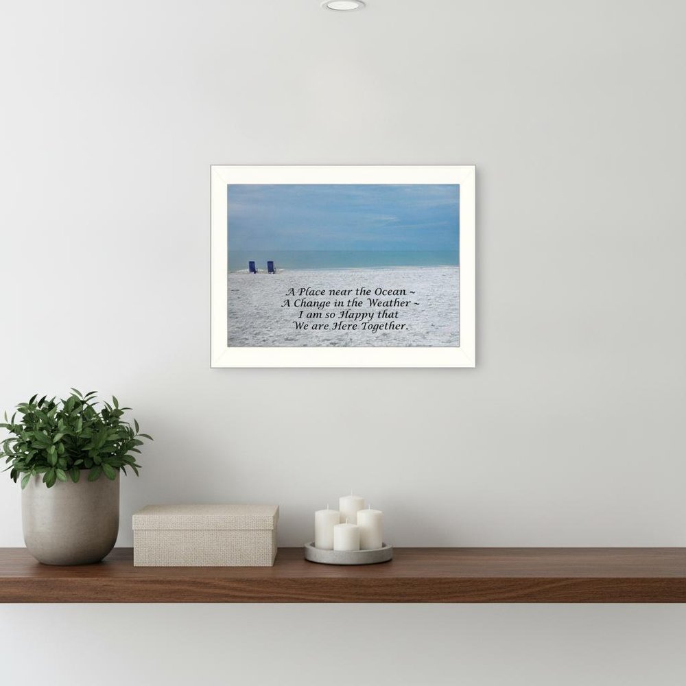 A Place near the Ocean White Framed Print Wall Art