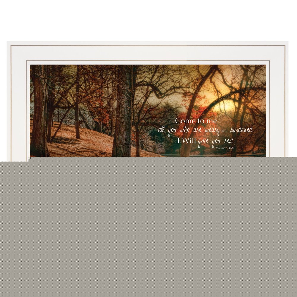 I Will Give You Rest 1 White Framed Print Wall Art