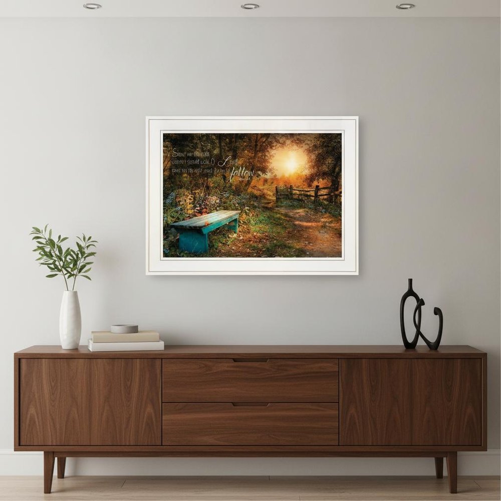Show Me the Path 1 White Framed Print Wall Art
