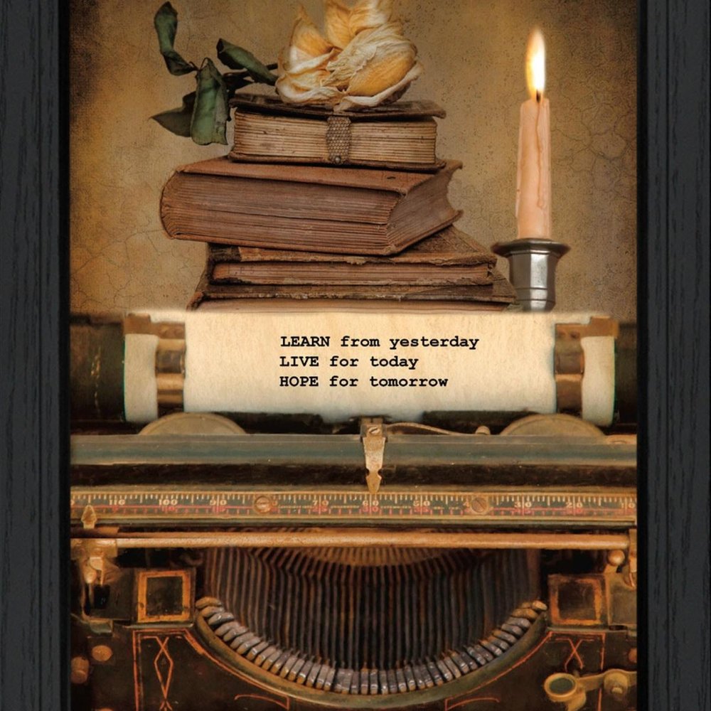 Learn from Yesterday Black Framed Print Wall Art