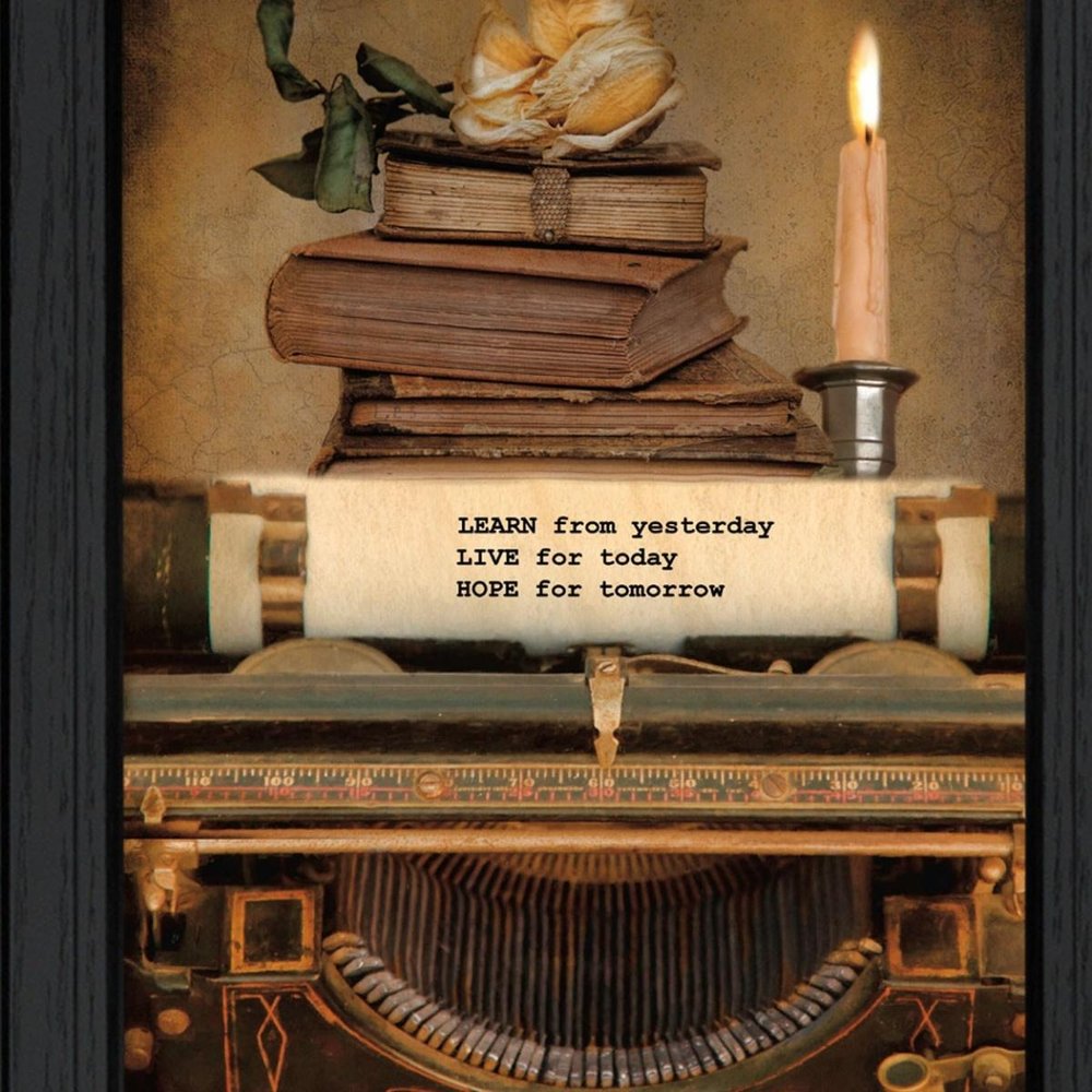 Learn from Yesterday Black Framed Print Wall Art