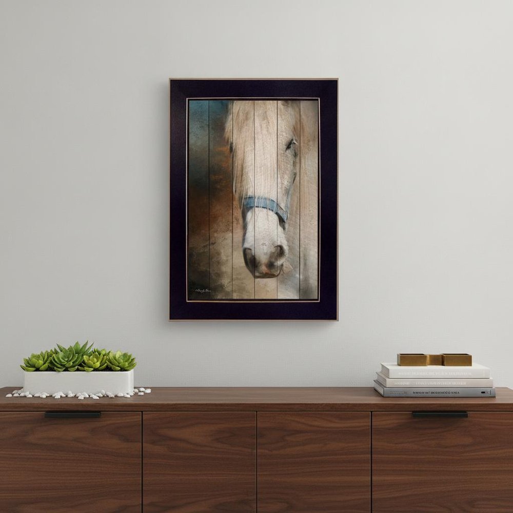 Old Gray Mare Black Framed Print Wall Art