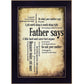 Father Says 1 Black Framed Print Wall Art