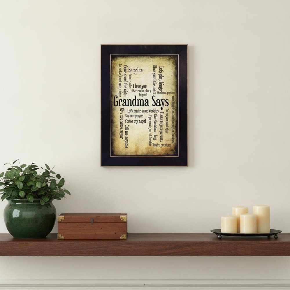 Grandma Says 1 Black Framed Print Wall Art