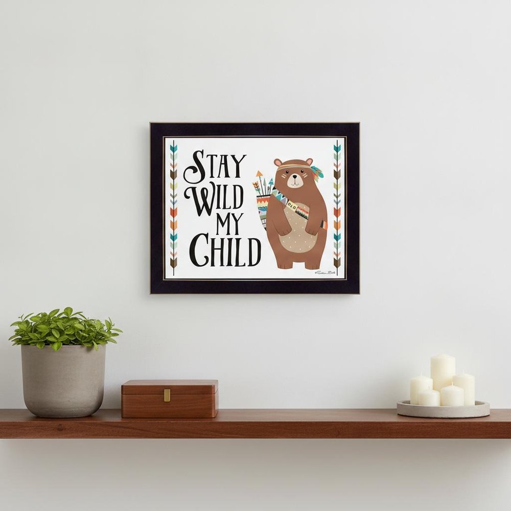 Stay Wild My Child 1 Black Framed Print Wall Art