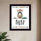 Owl Baby 1 Black Framed Print Wall Art