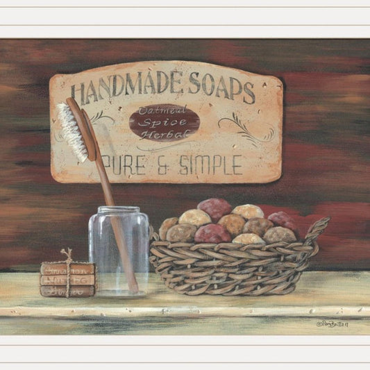 Set Of Four Country Bathroom White Framed Print Bathroom Wall Art