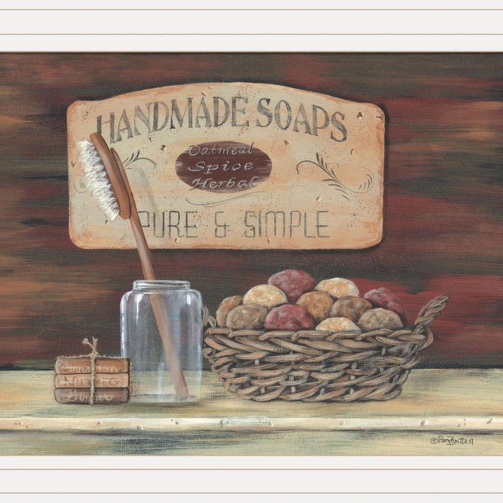 Set Of Four Country Bathroom White Framed Print Bathroom Wall Art