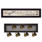 Set Of Two The Kitchen with Seven Peg Mug Rack Black Framed Wall Art