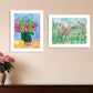 Set Of Two Flower field or Bouquet White Framed Print Wall Art