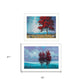 Set Of Two Red Trees 1 White Framed Print Wall Art