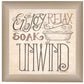 Soak and Relax 1 Brown Framed Print Bathroom Wall Art