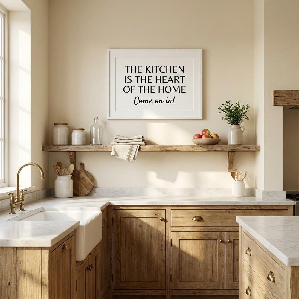 Kitchen is the Heart of the Home 11 White Framed Print Kitchen Wall Art