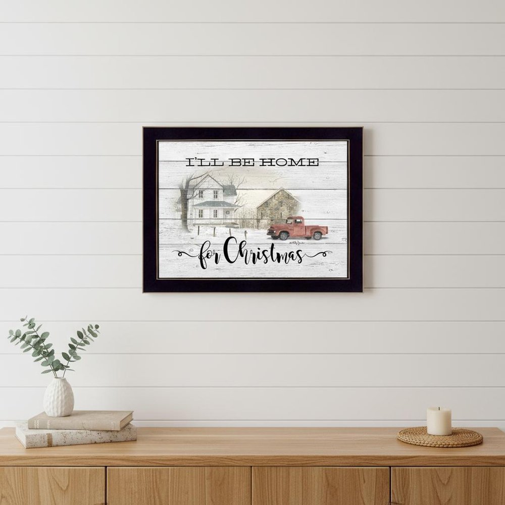 Ill be home for Christmas 1 Black Framed Print Wall Art