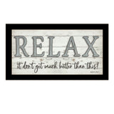 Relax 2 Black Framed Print Bathroom Wall Art