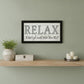 Relax 2 Black Framed Print Bathroom Wall Art