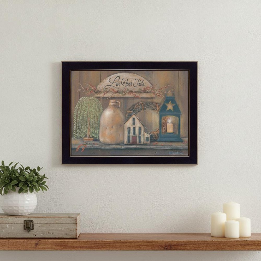 Love Never Fails 4 Black Framed Print Wall Art