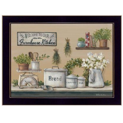 Garden Farmhouse Kitchen Black Framed Print Kitchen Wall Art