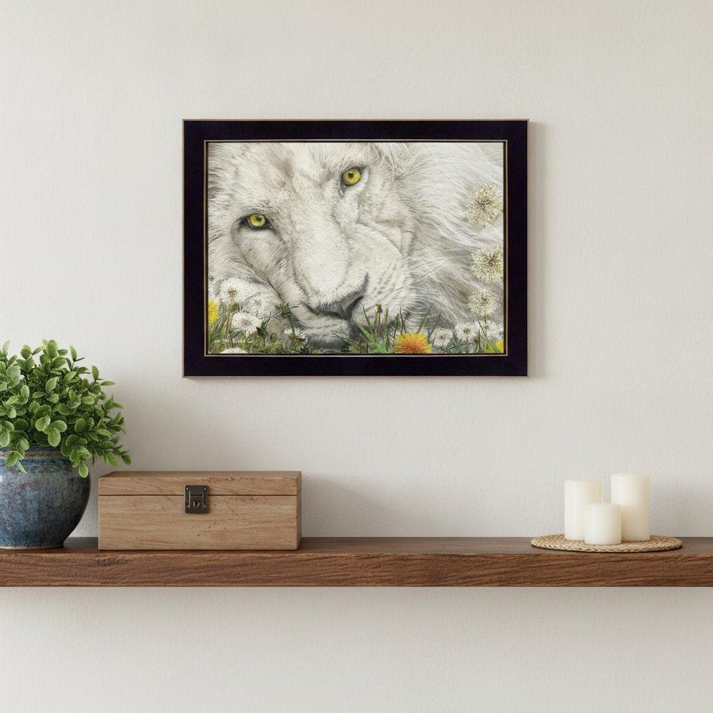 Dandy Lion 1 Black Framed Print Wall Art