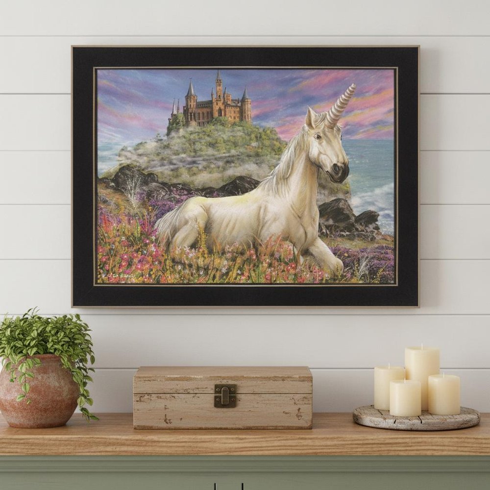 Royal Unicorn 1 Black Framed Print Wall Art
