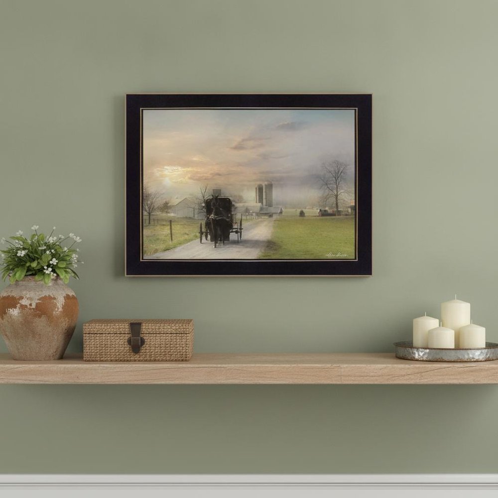 Morning Exercise 1 Black Framed Print Wall Art