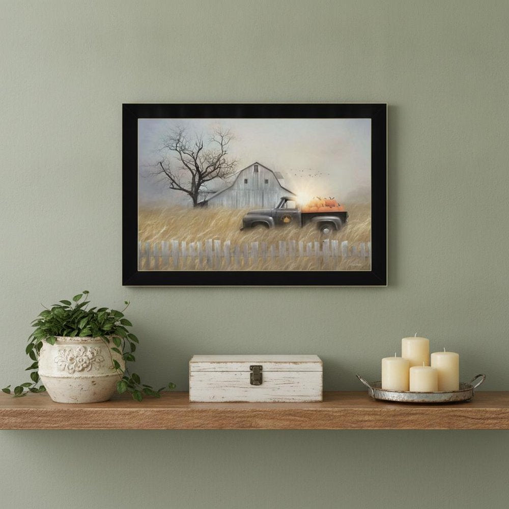 Fall Pumpkin Harvest 1 Black Framed Print Kitchen Wall Art