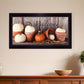 Welcome Pumpkin Shelf 3 Black Framed Print Wall Art