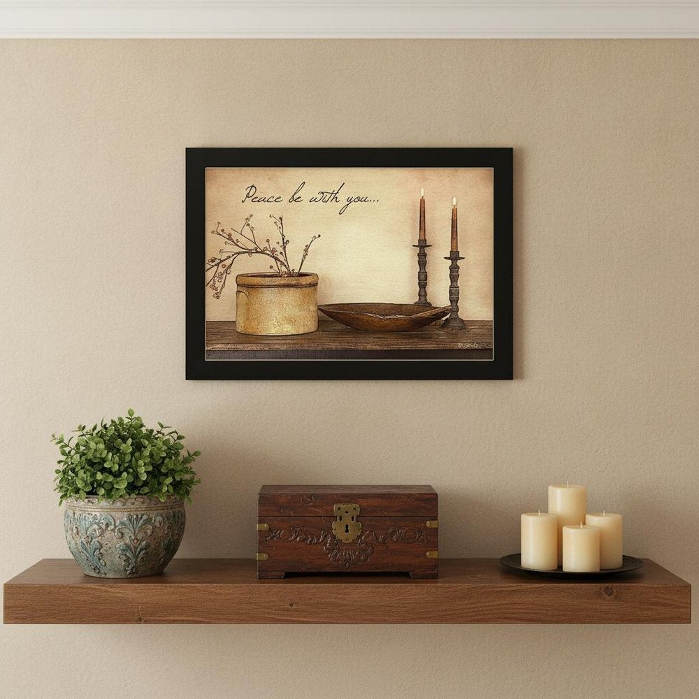 Peace Be with You Black Framed Print Wall Art