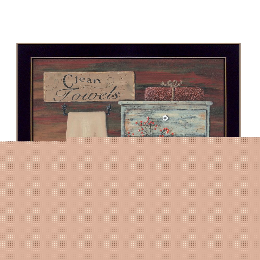 Clean Towels Black Framed Print Bathroom Wall Art