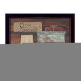 Clean Towels Black Framed Print Bathroom Wall Art