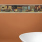 Country Bath Shelf 5 Brown Framed Print Bathroom Wall Art