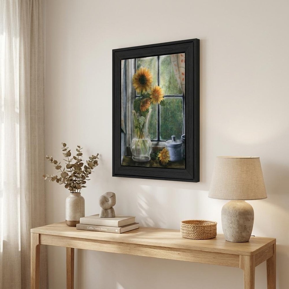 Morning Flower 2 Black Framed Print Wall Art