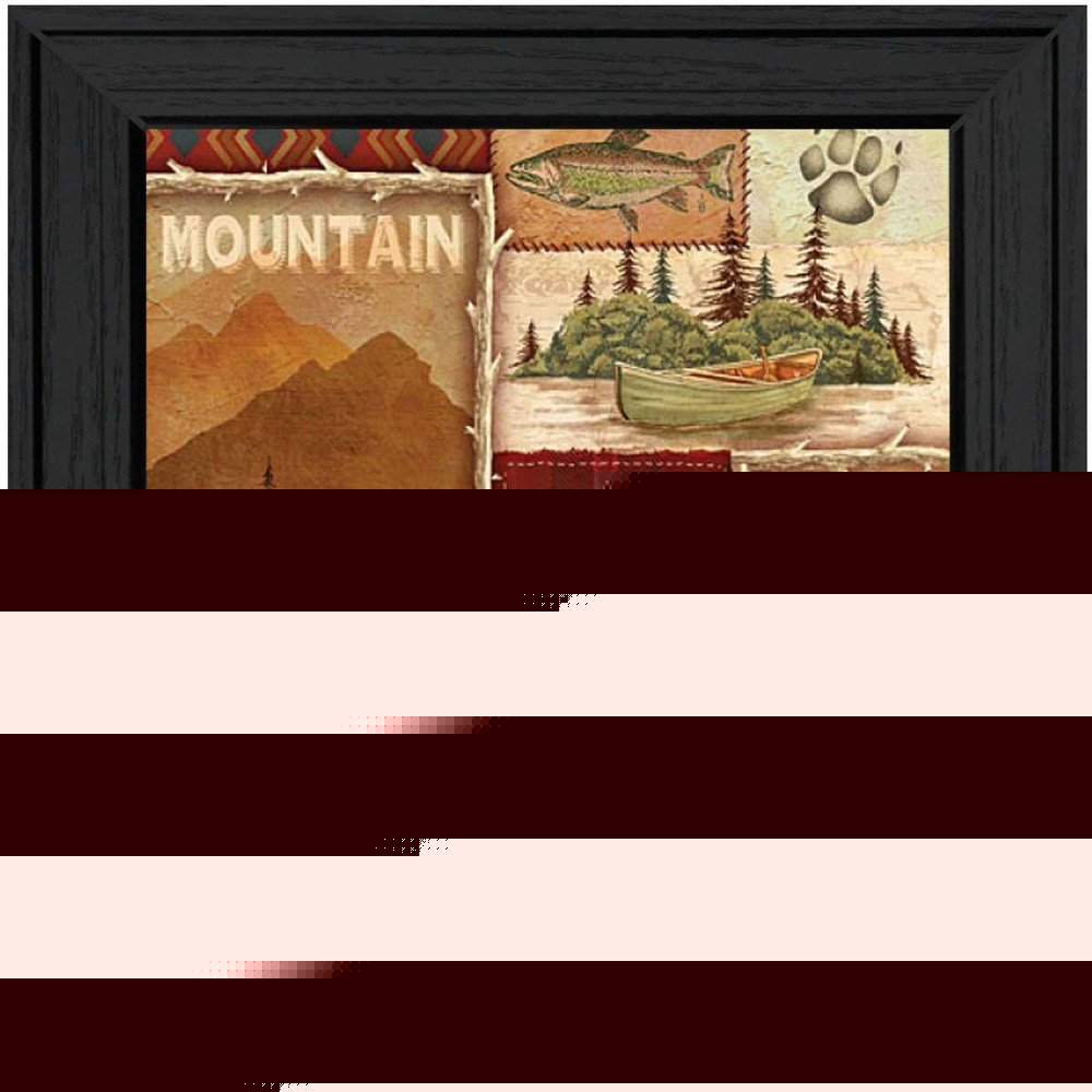 Lodge Collage I Black Framed Print Wall Art