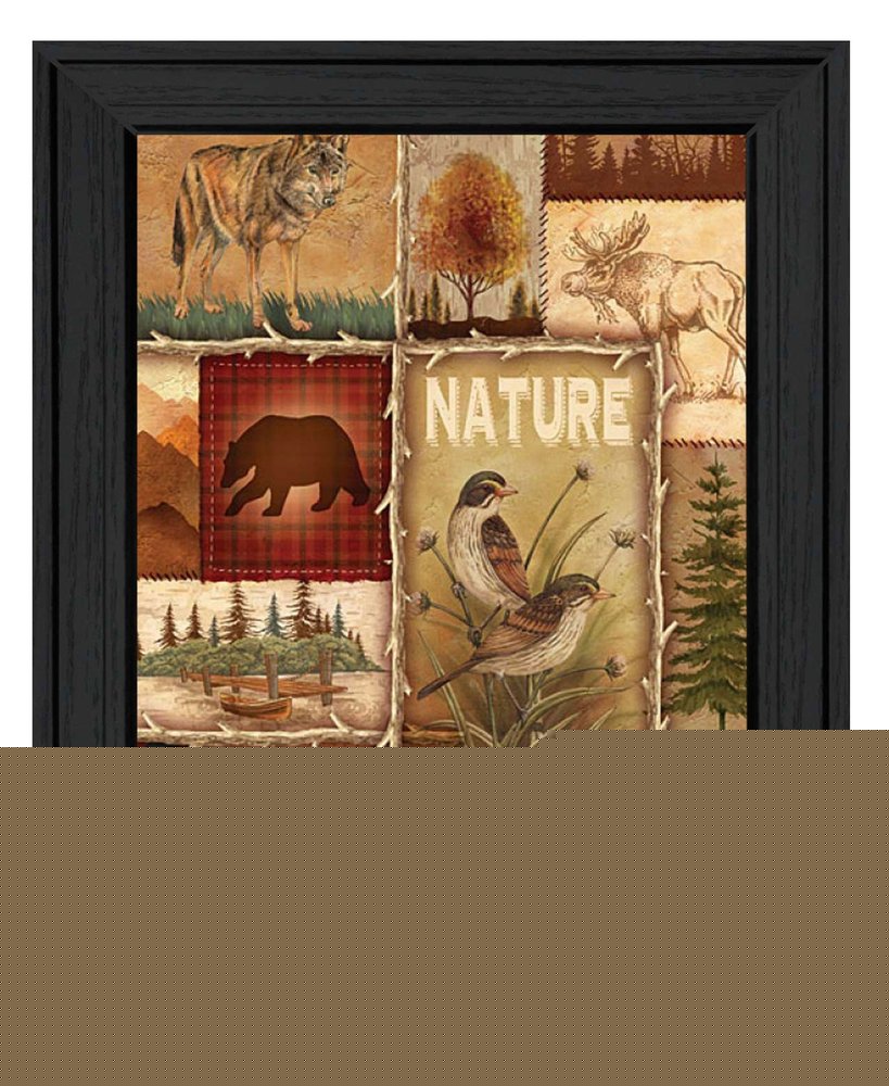 Lodge Collage II Black Framed Print Wall Art