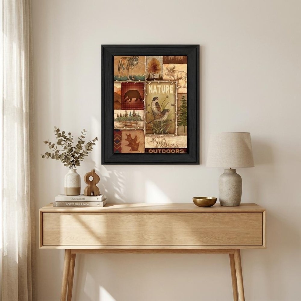 Lodge Collage II Black Framed Print Wall Art
