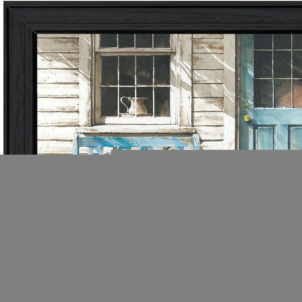 Cheerful Chores Black Framed Print Wall Art