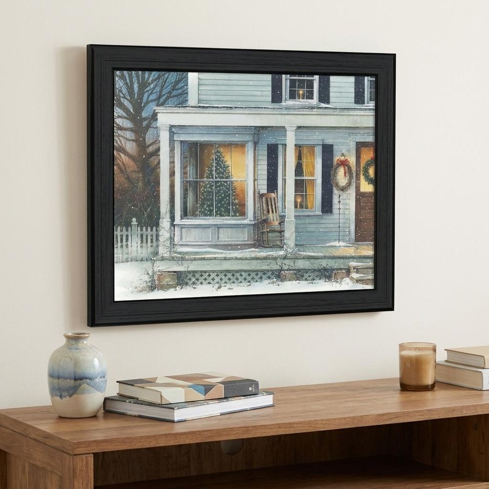December Glow Black Framed Wall Art