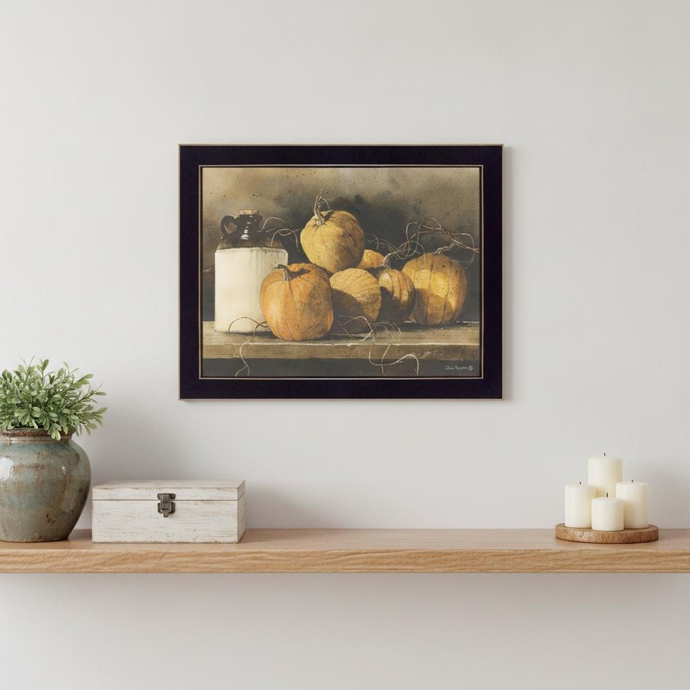 Jugs and Pumpkins 2 Black Framed Print Wall Art