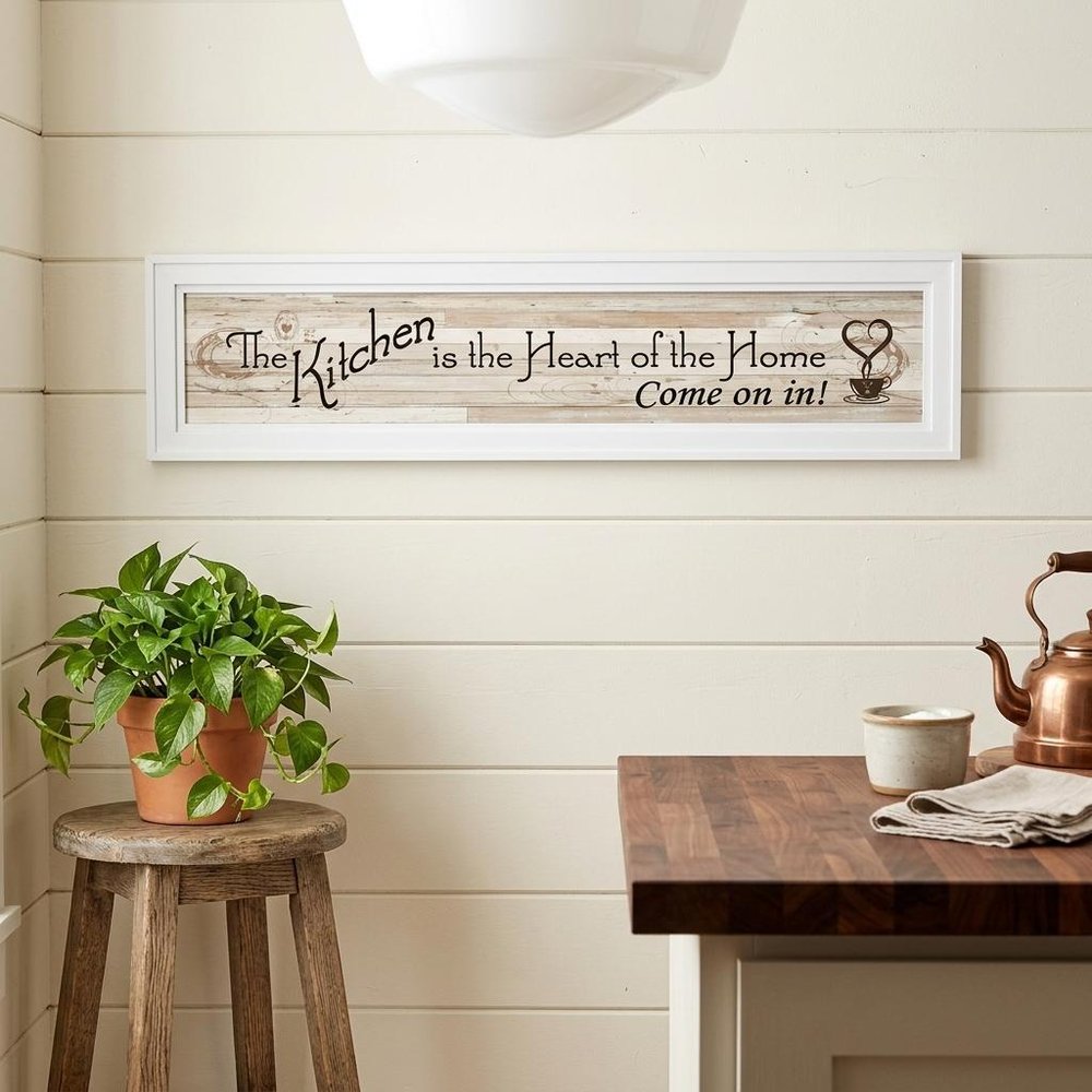 Kitchen is the Heart of the Home 13 White Framed Print Kitchen Wall Art