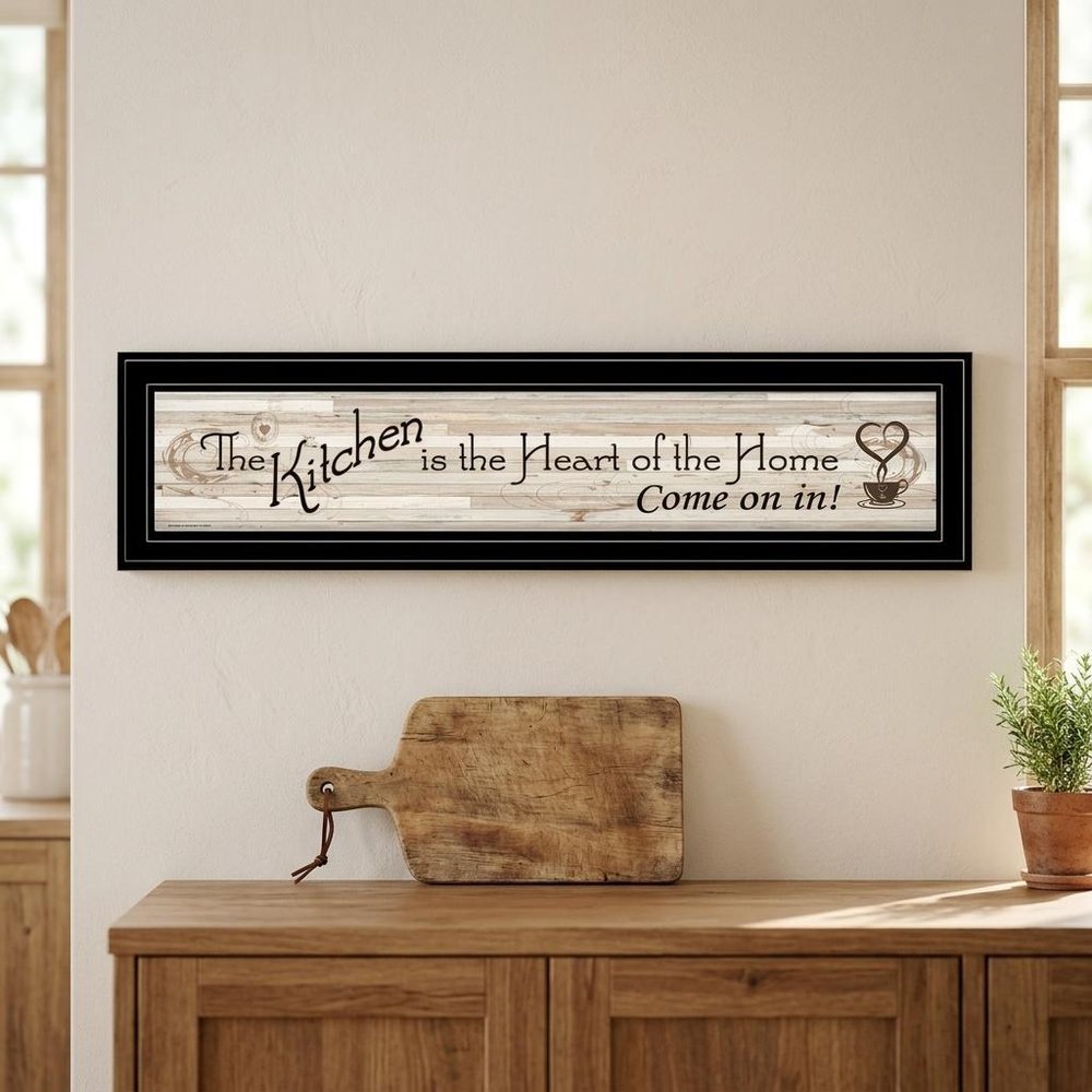 Kitchen is the Heart of the Home 14 Black Framed Print Kitchen Wall Art