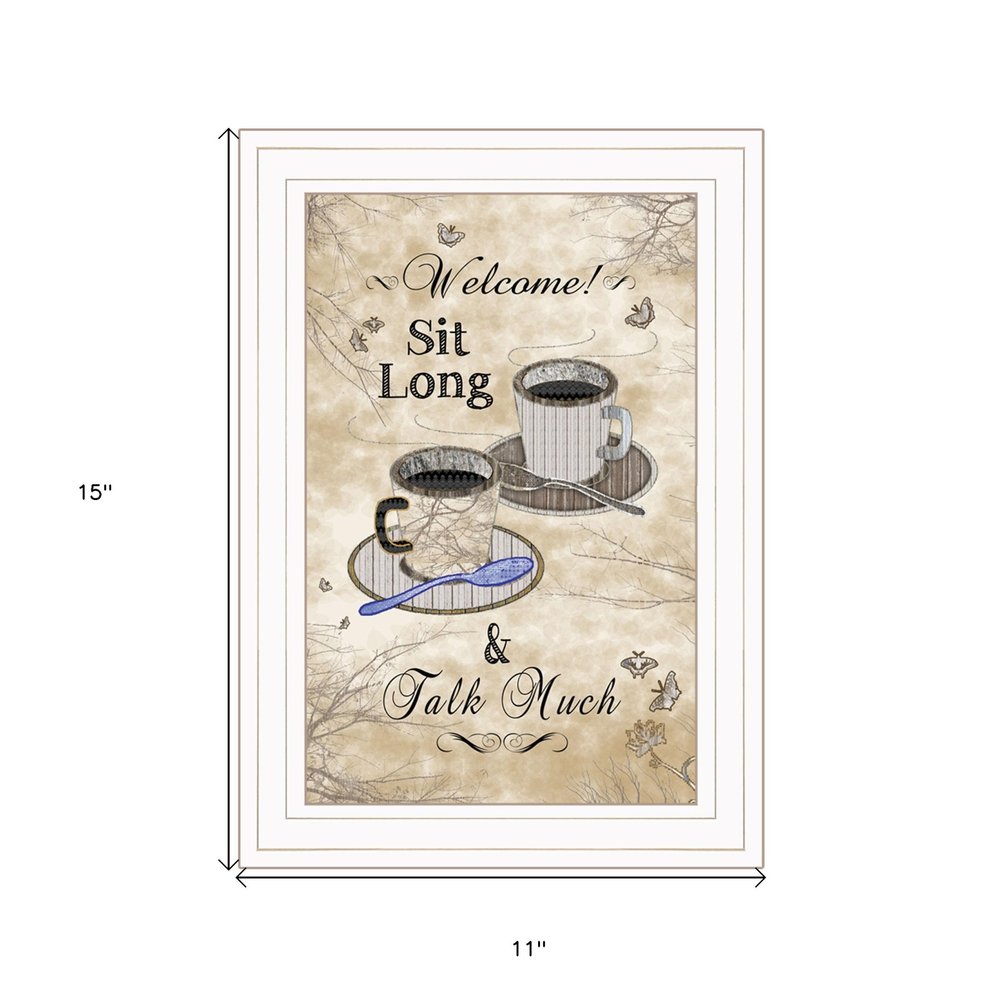 Sit Long Talk Much White Framed Print Kitchen Wall Art
